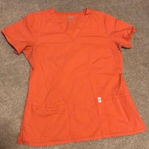 Code happy Orange scrub top